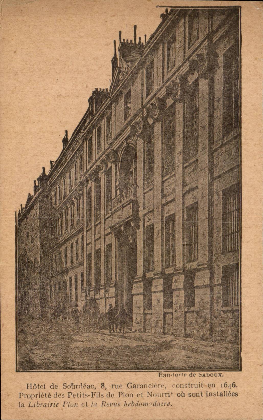 CPA Hotel of Sourdeac Street Garanciere Paris bookstore