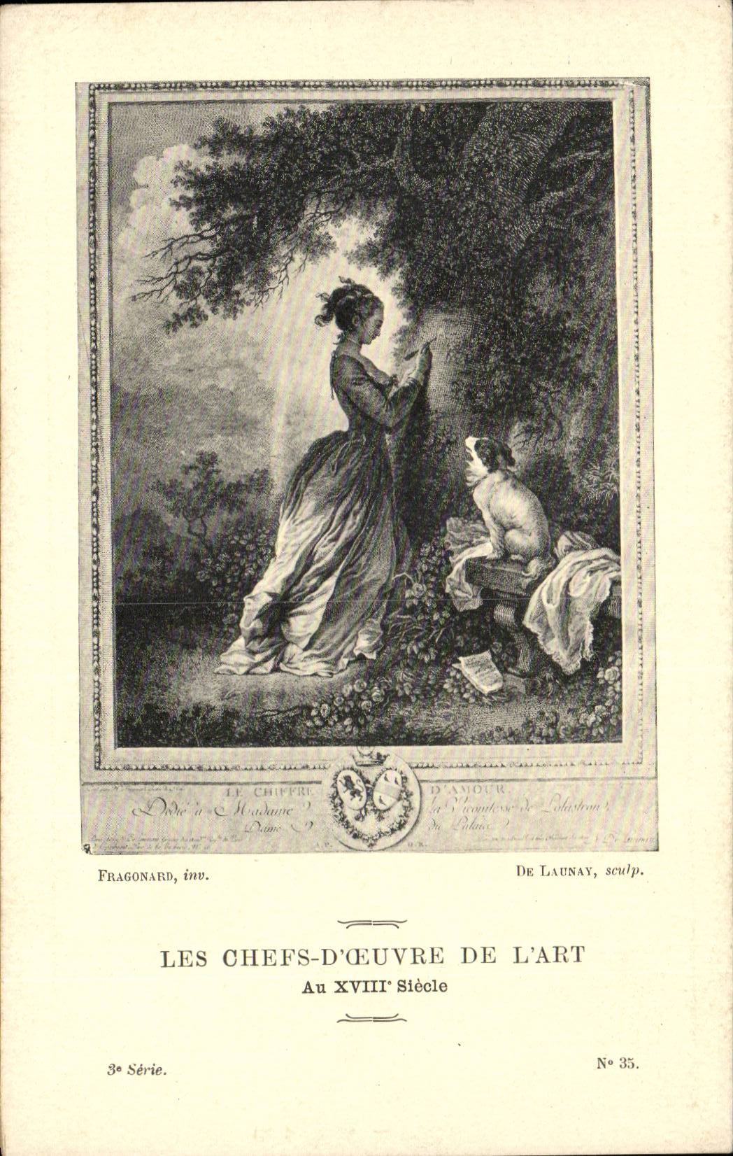 CPA Les chefs d'oeuvre de l'art au 18eme Le chiffre d'amour Fragonard de launay