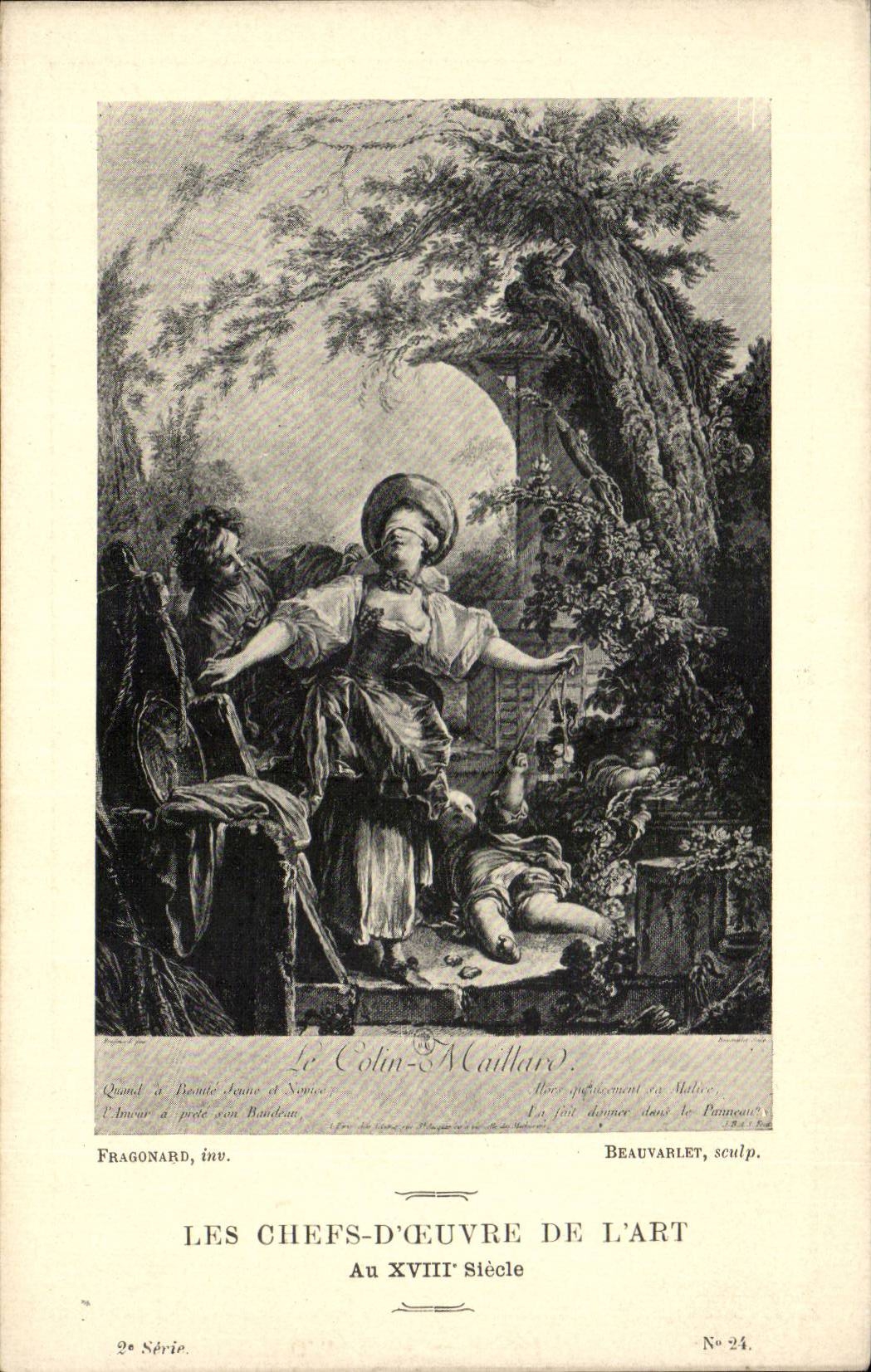 CPA Les chefs d'oeuvre de l'art au 18eme Le Collin maillard Fragonard Beauvarlet