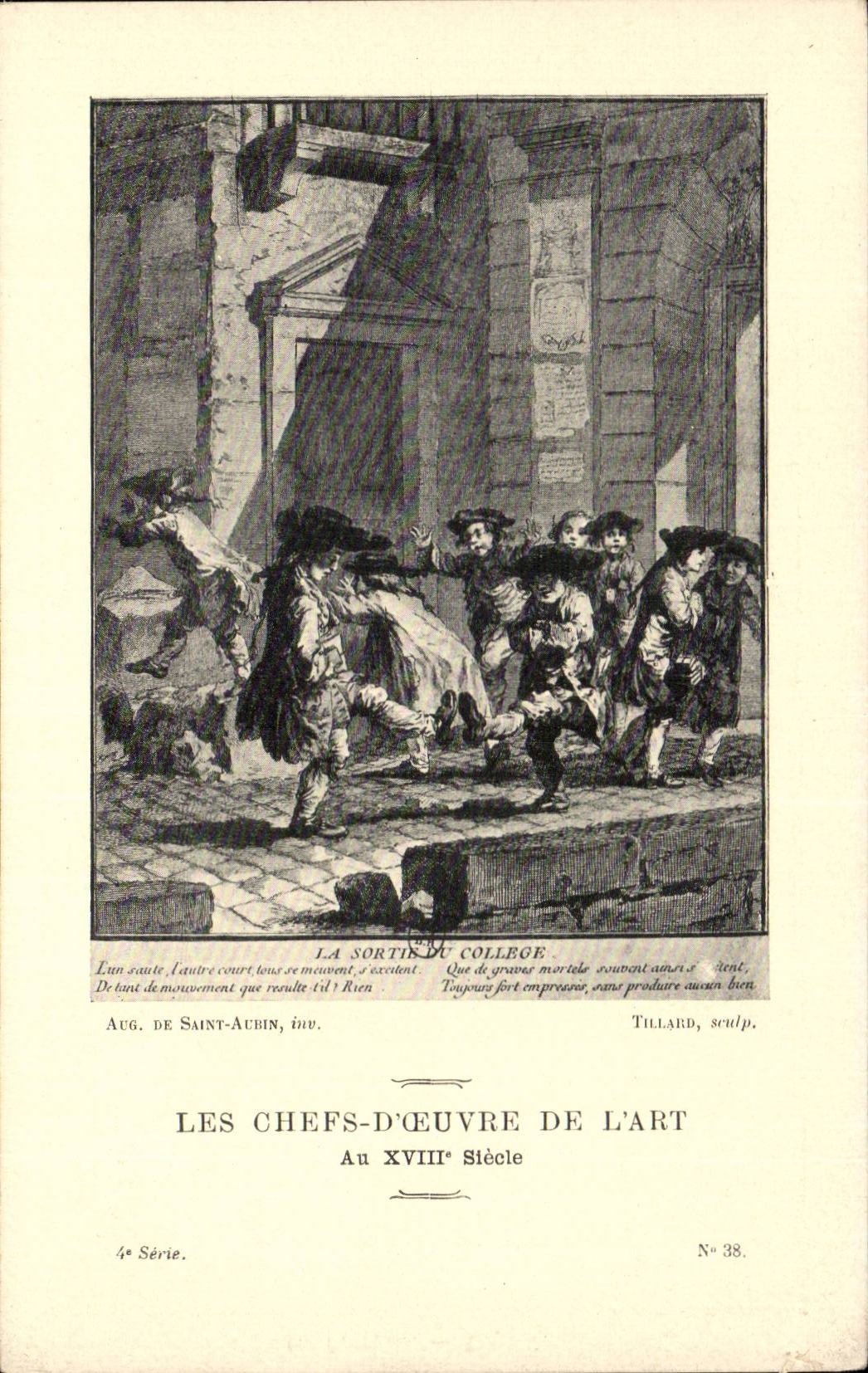 CPA Les chefs d'oeuvre de l'art au 18eme La sortie du college De Saint Aubin Tillard