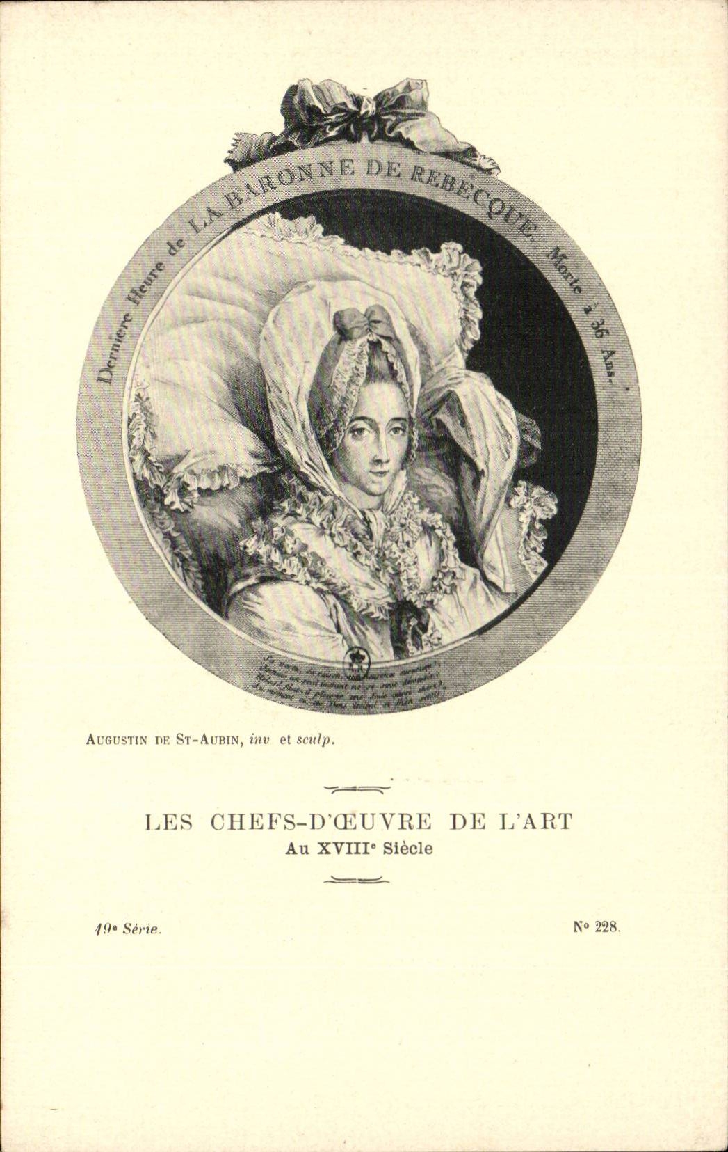 CPA Les chefs d'oeuvre de l'art au 18eme La baronne de Rebecque De Saint Aubin 