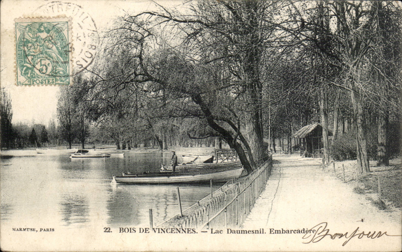 Paris CPA Wood of Vincennes Lake Daumesnil Landing stage
