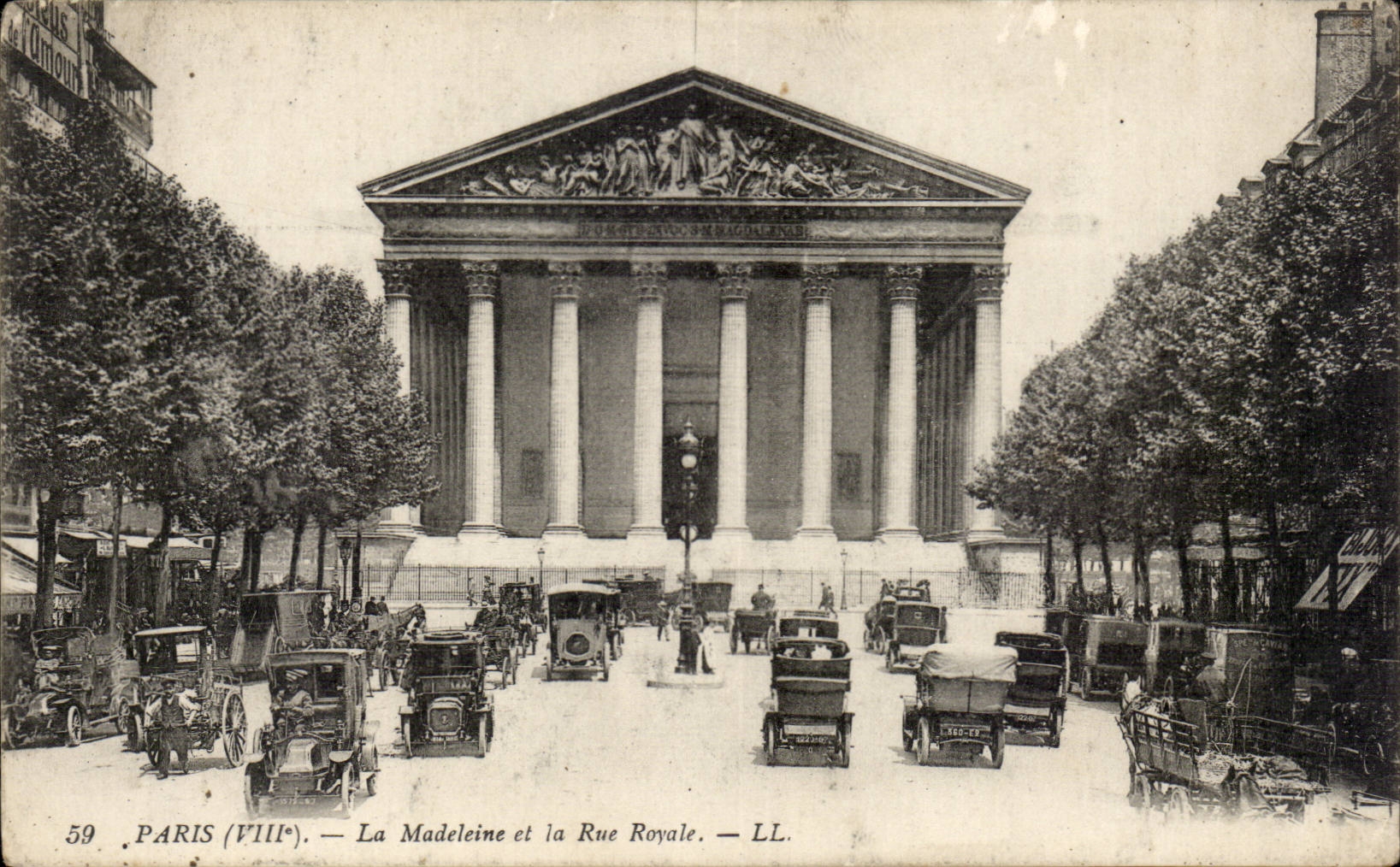Paris CPA the Madeleine and the Royal street