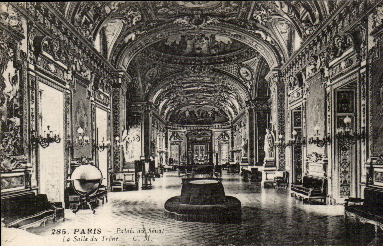 Paris CPA palate of the Senate the throne room