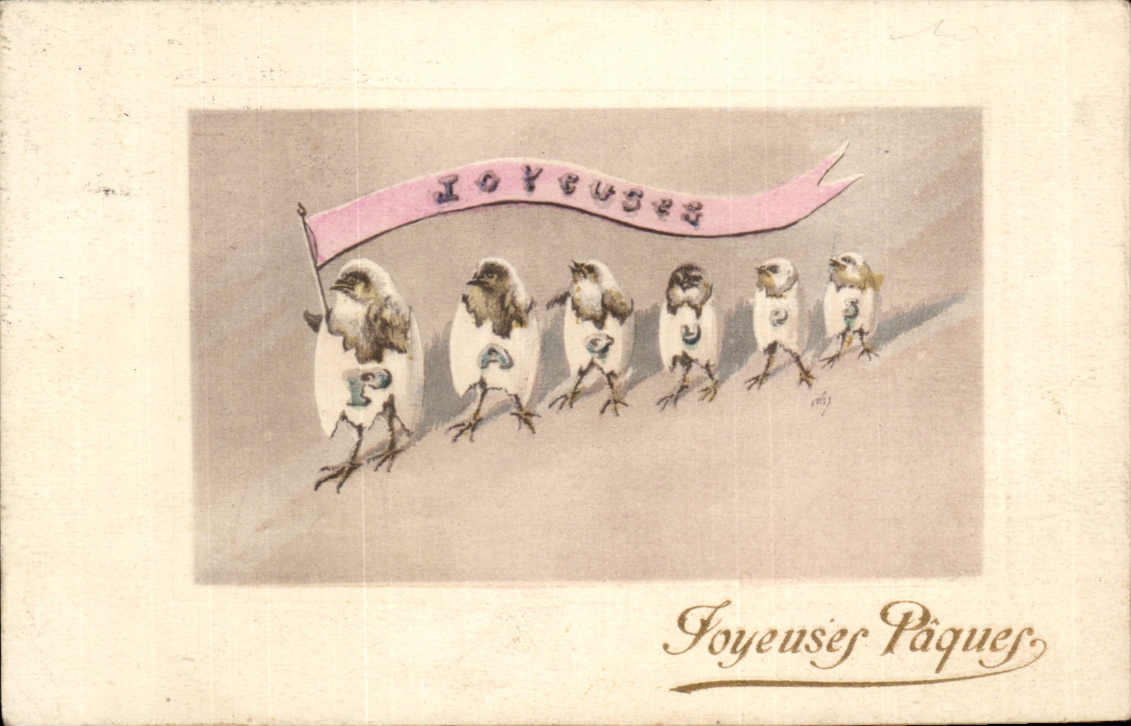 Frohliche Kuken CPA Phantasie-Ostern-Ostern