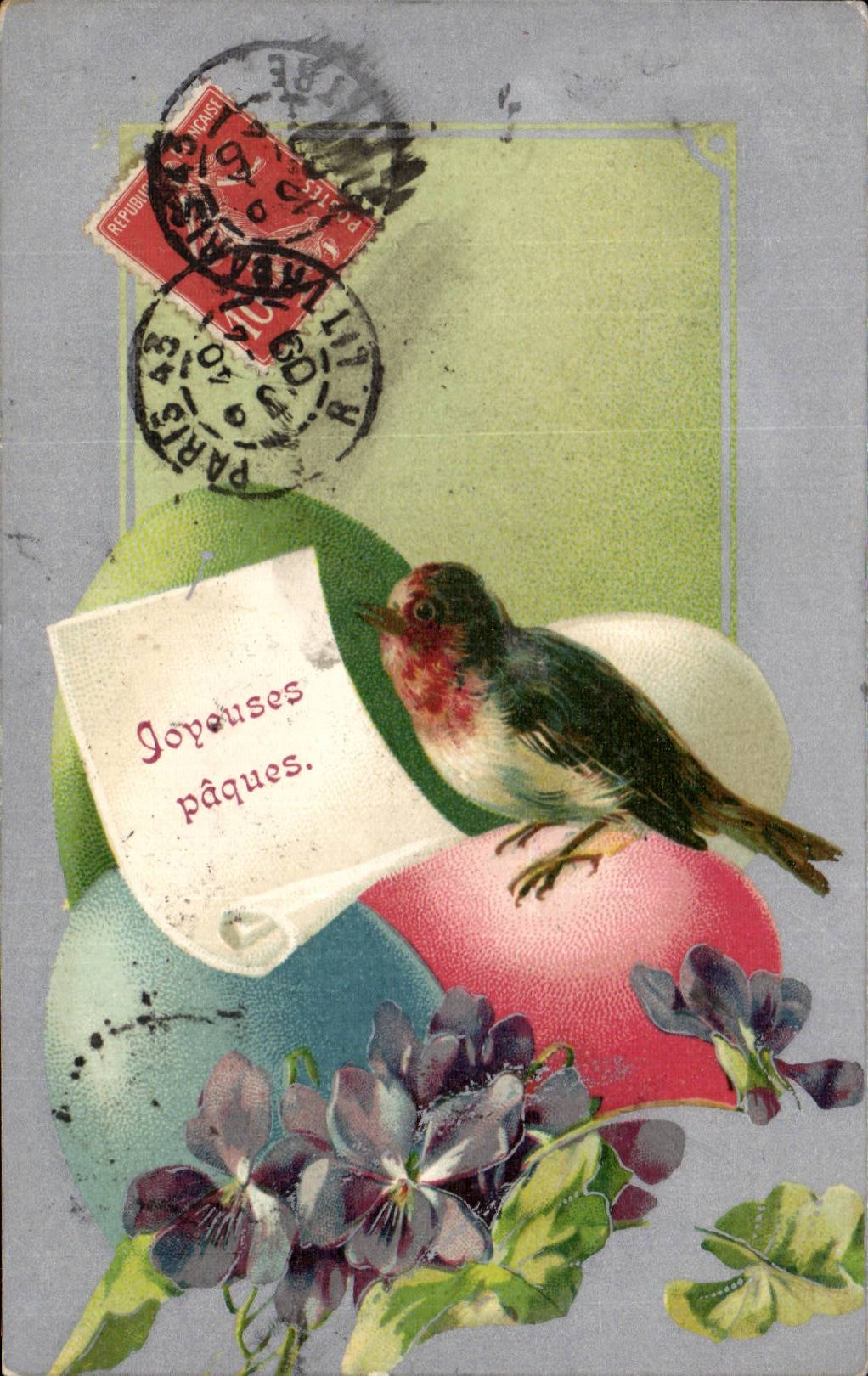 Frohliche CPA Phantasie-Schwalbe Ostern Ostern