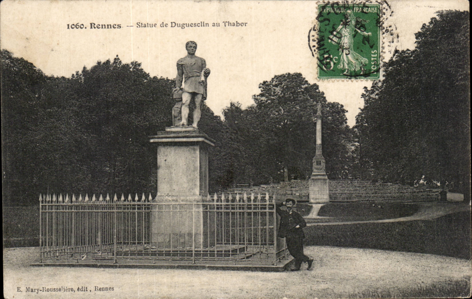 Rennes - Statue de Duguesclin au Thabor - CPA