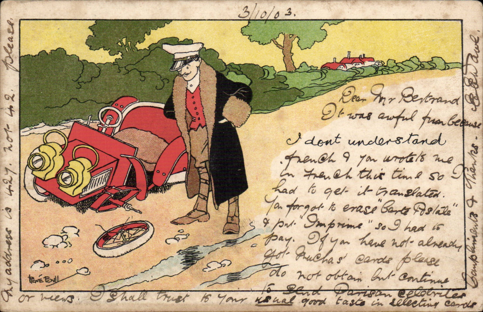 Car - Humor - Soldier Illustrator - 1903 - CPA