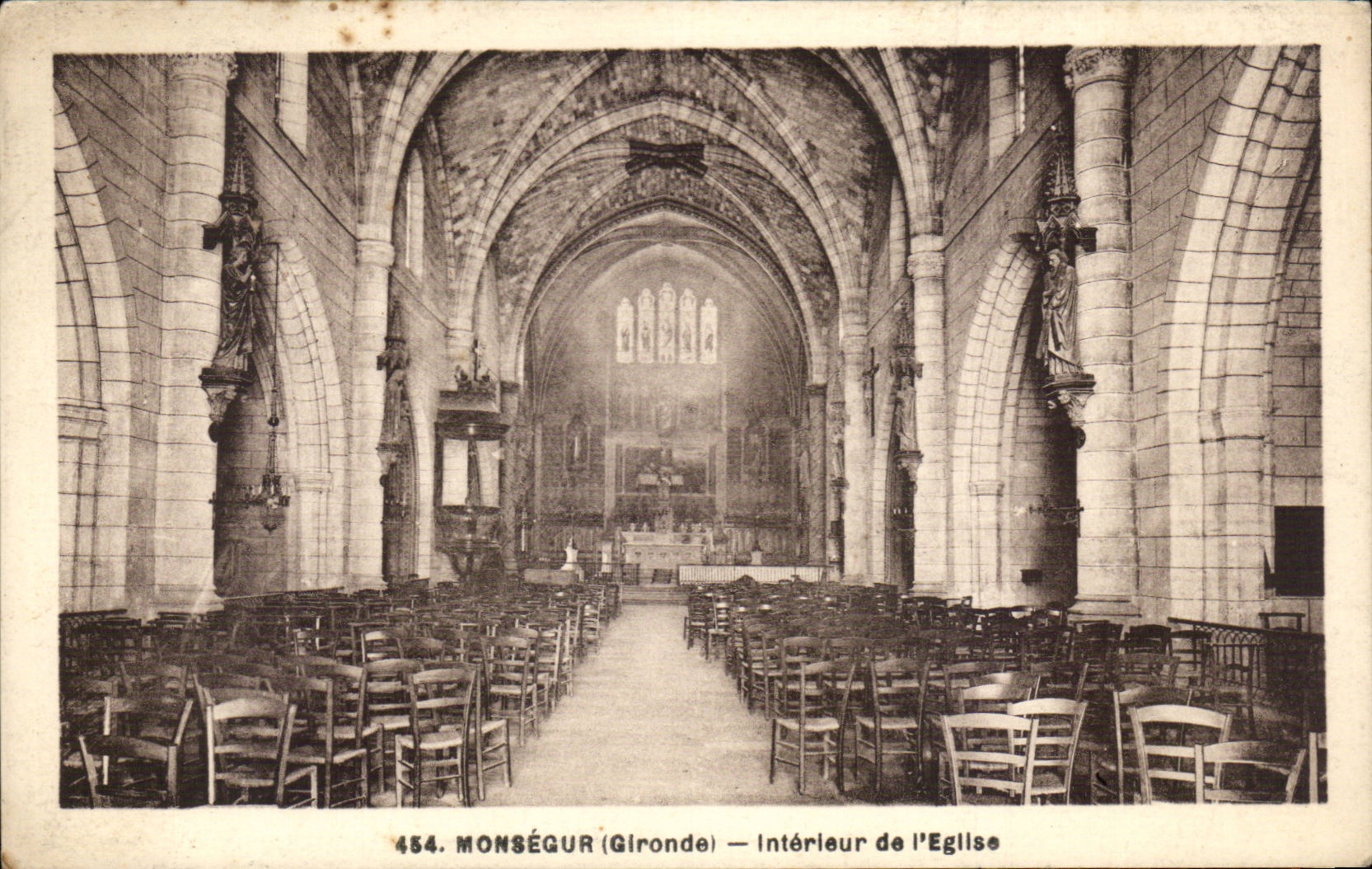Montsegur - Interieur de l'Eglise - CPA 