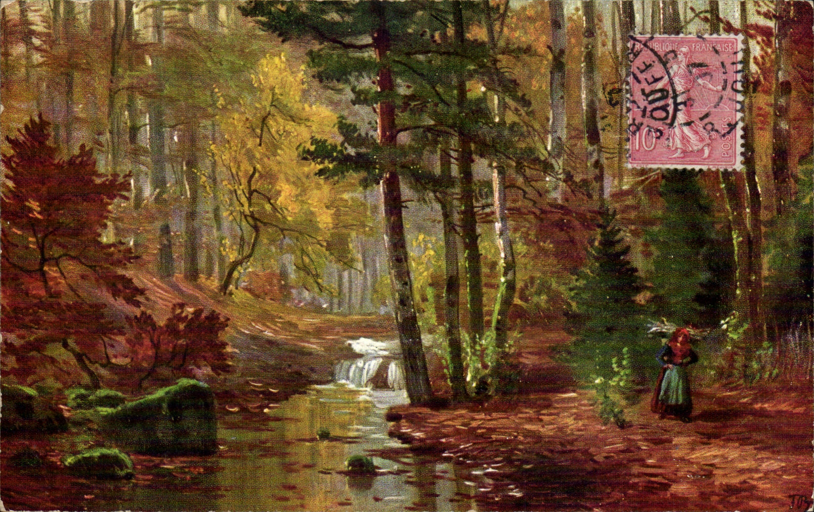 Arts - Tableau - Small Country Watercolor - CPA 