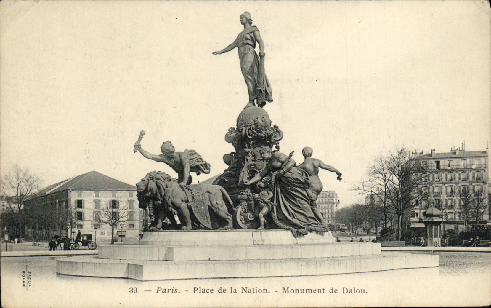 Paris - 20 - Place of the Nation - Monument of dalou - CPA
