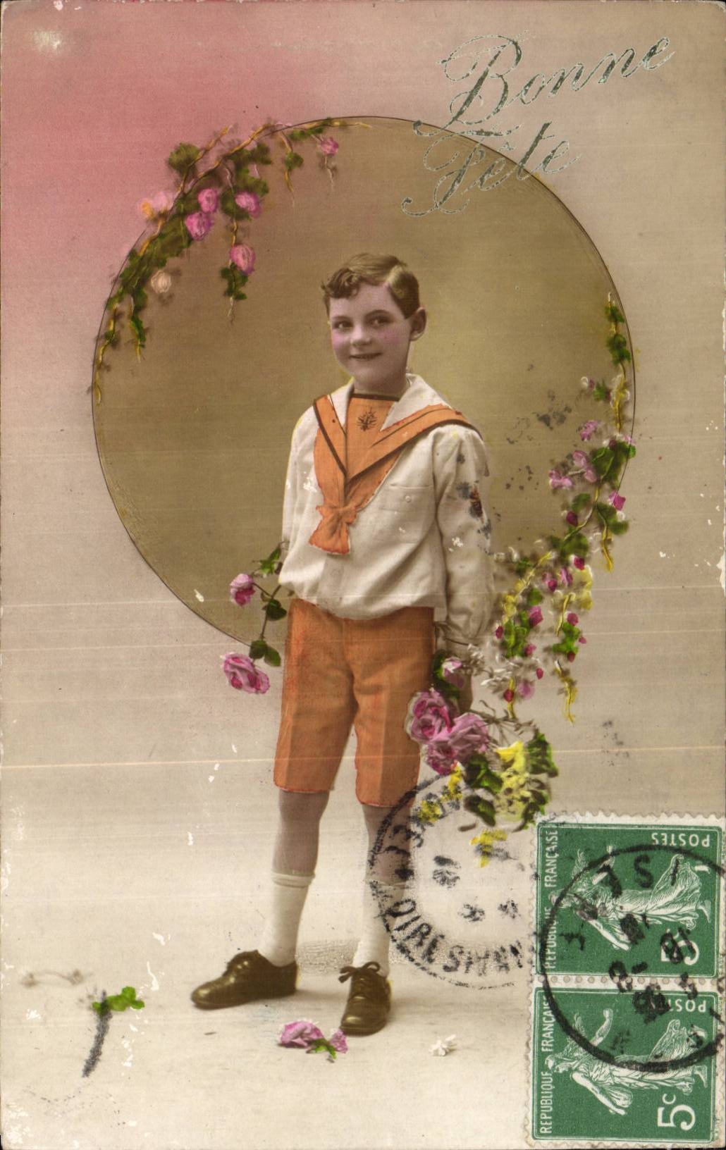 Fantasy - Child - Little Boy in sailor follows - CPA