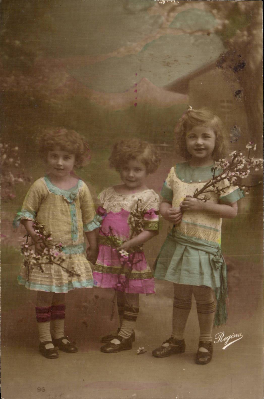 Fantasy - Child - Cute curly haired children - CPA