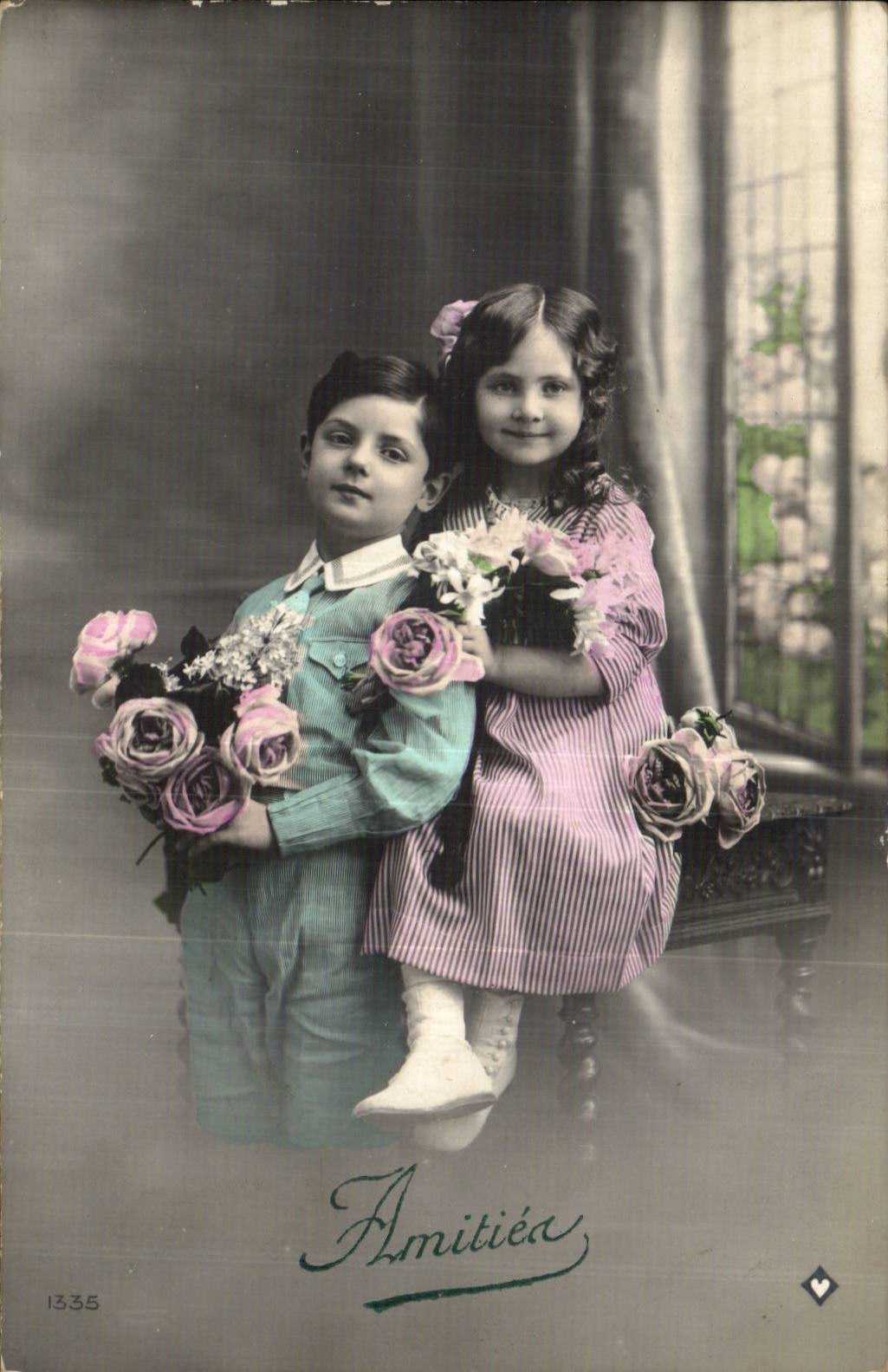 Fantasy - Child - Children with pink - CPA