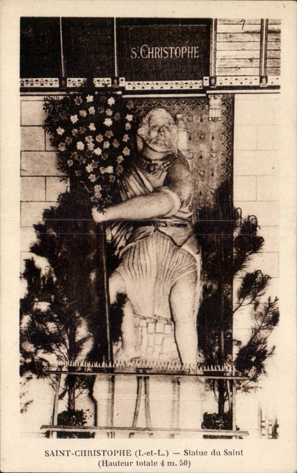 Saint Christophe CPA Statue du Saint 