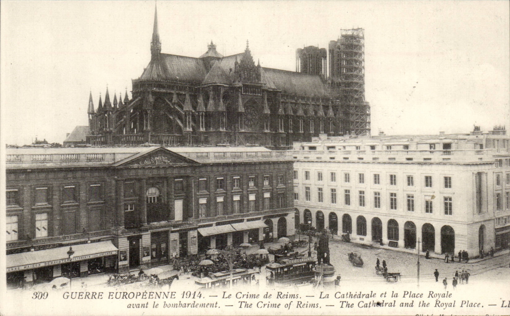 CPA European War of 1914 the crime of Reims