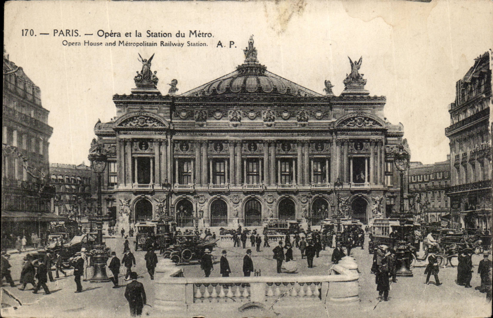 Paris - 9 - Opera et la Sation Metro - CPA 