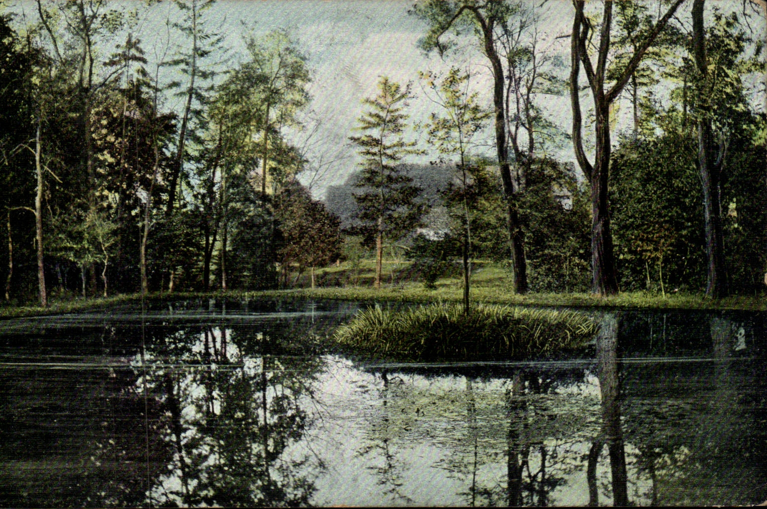 Arts - Tableau - Pretty Country Scene CPA 