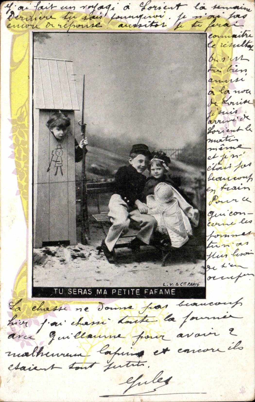 Fantasy - Children - Militaria - Humor - CPA (publicity With the weapons of Brittany Sinet Street of the Lorient Fountains