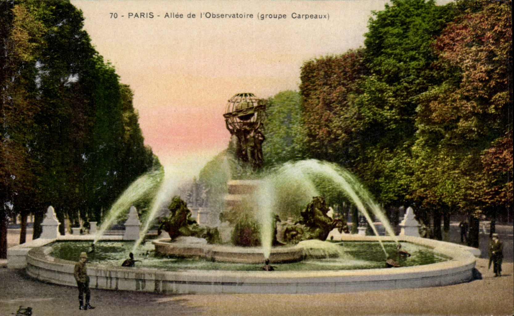 Paris - 6 - Garden of Luxembourg - Fountain of Carpeaux - Allee of Observatory CPA