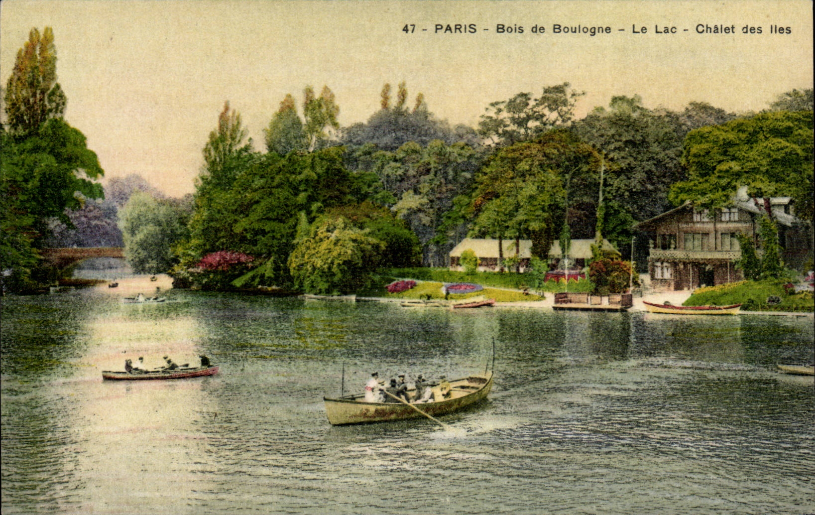 Paris - 16 - Bois de Boulogne - Le Lac - Chalet des Ikes - bateau - boat - CPA