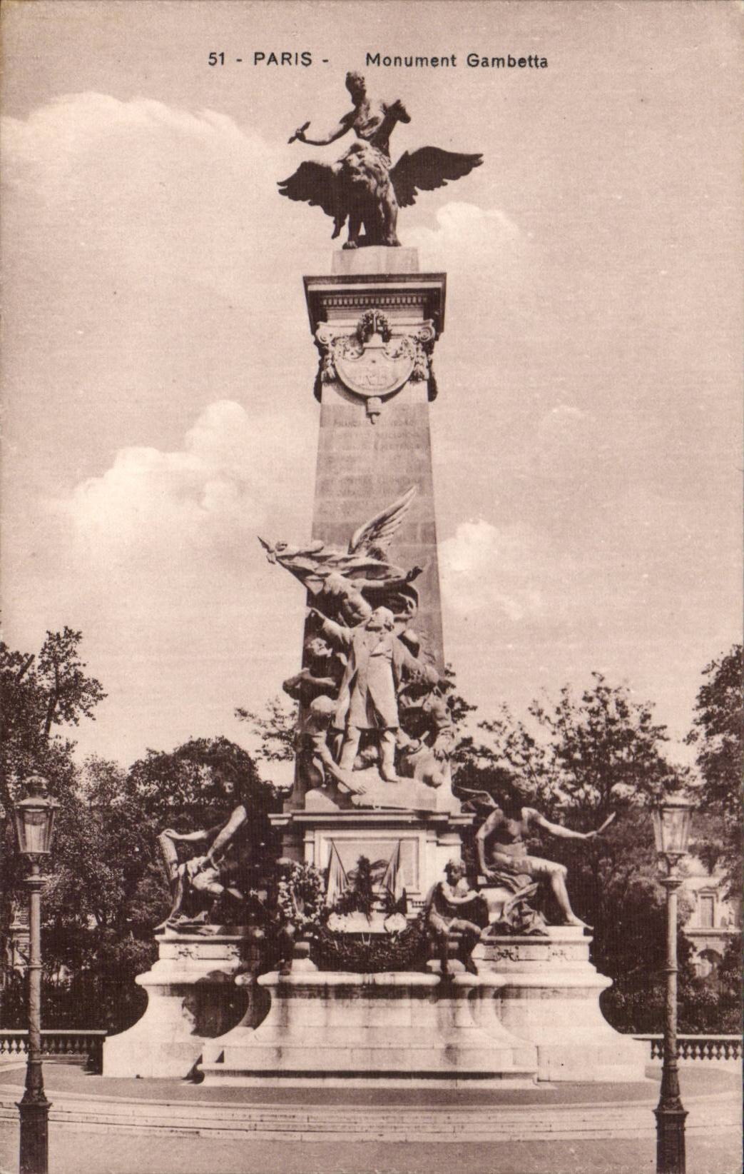 Paris - 1 - Monument Gambetta - CPA