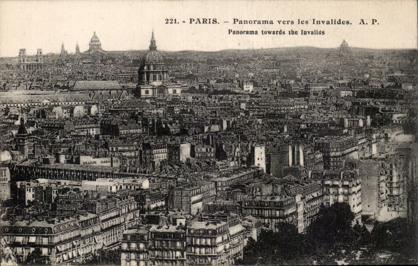 Paris - 7 - Panorama towards Invalides - CPA