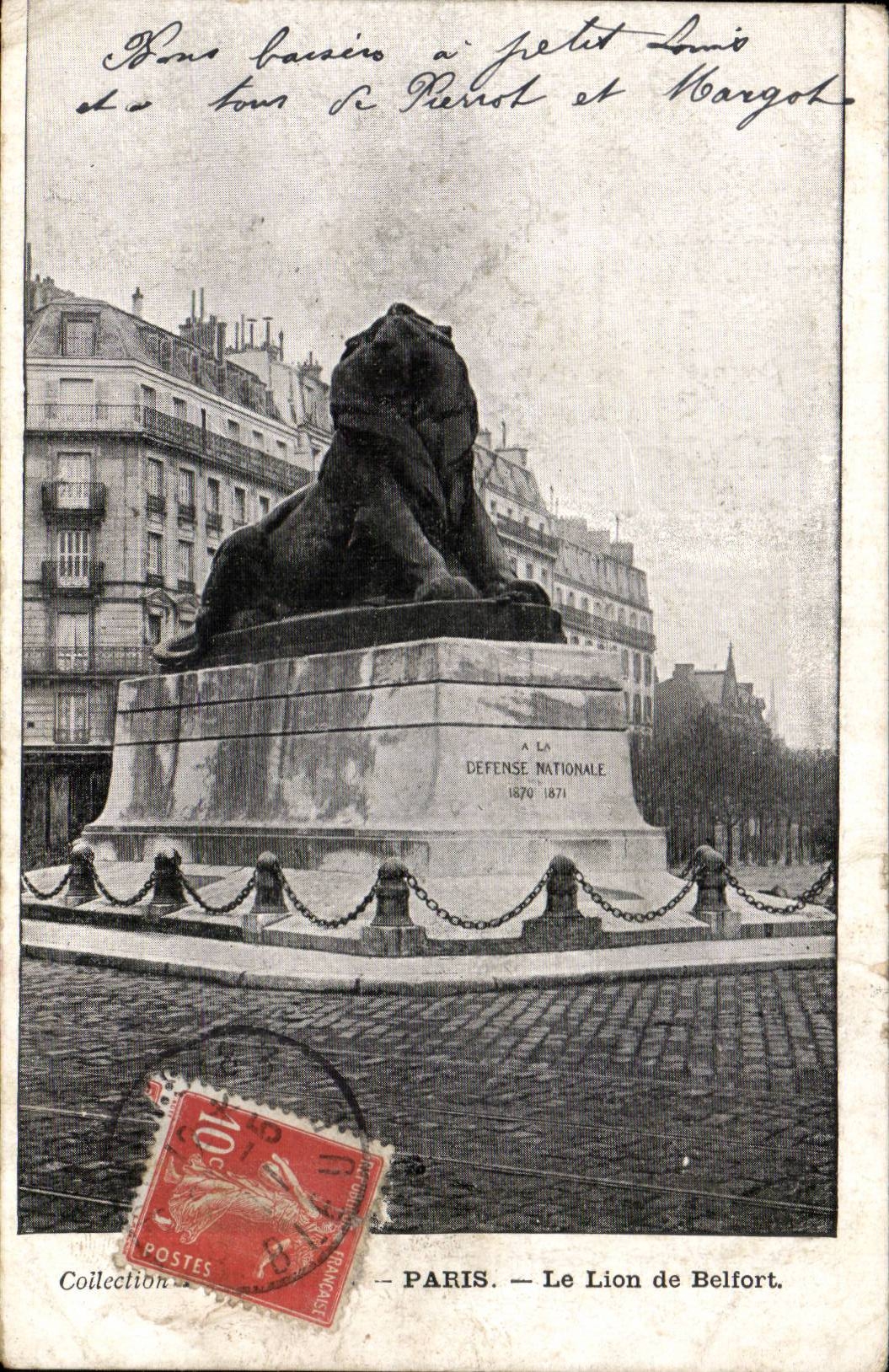 Paris - 14 - the Lion of Belfort - CPA