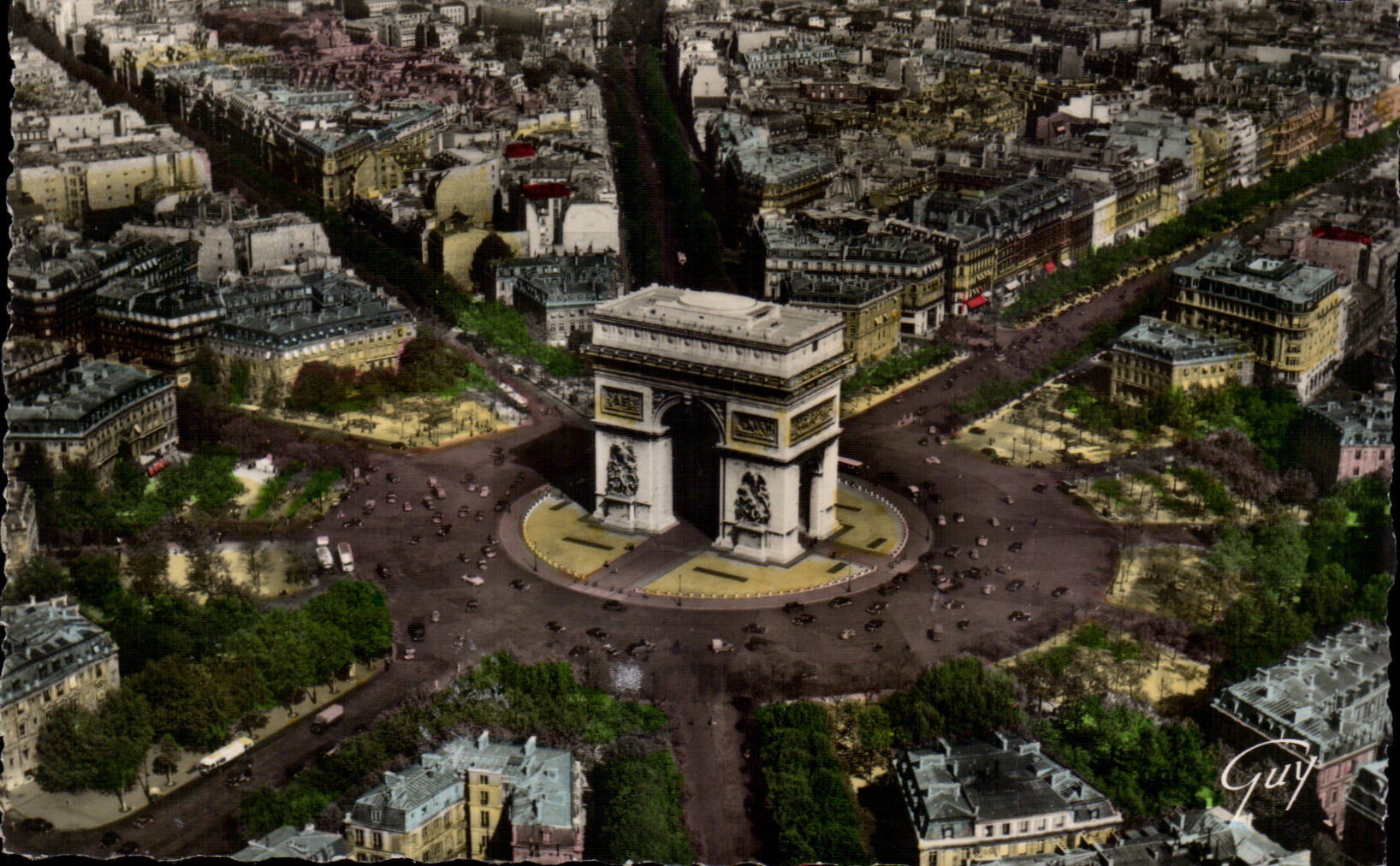 Paris - In Plane on Paris - the Place and Arc de Triomphe of Etoile - CPA