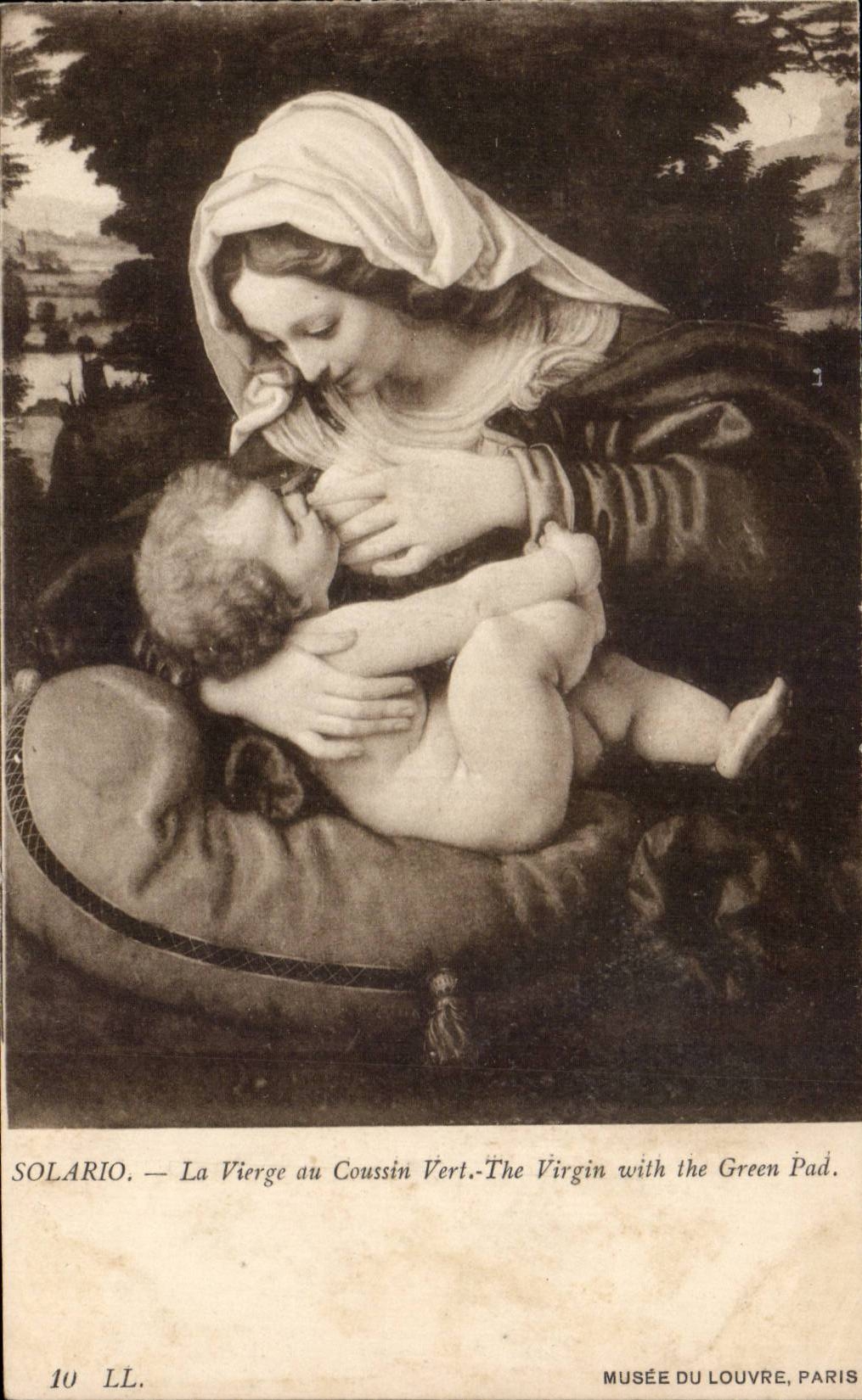 Arts - Tableaux - Solario - La Vierge au Coussin Vert CPA 