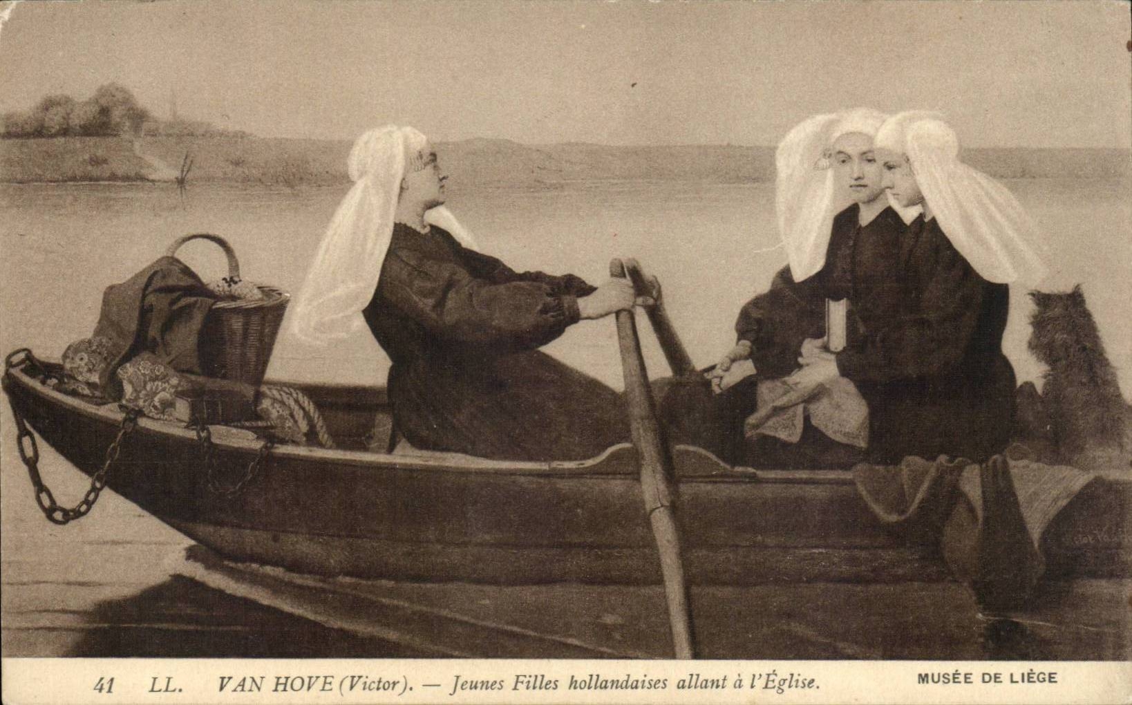 Arts - Tableaux - Musee de Liege - Van Hove - Jeunes Filles Hollandaises allant a l'Eglise - CPA 
