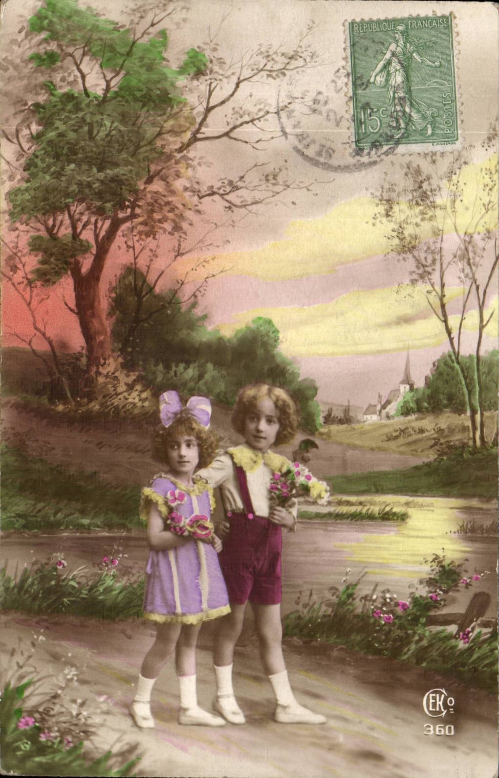 Fantasy - Children - Children taking has walk - CPA