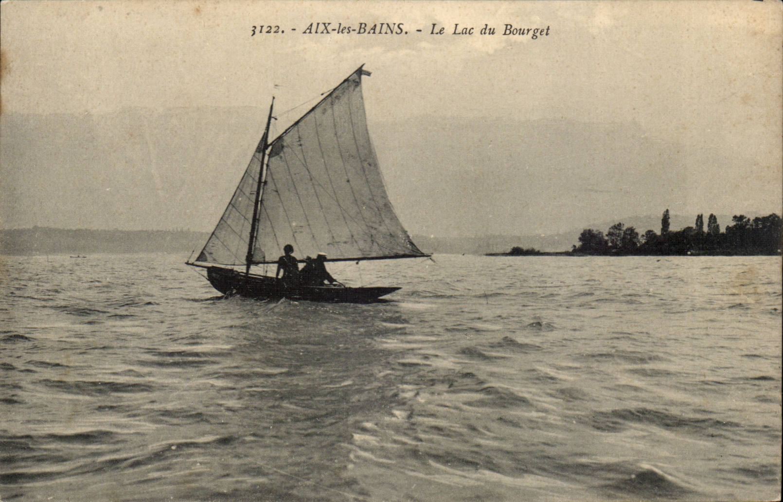 Aix les Bains - Lake of Le Bourget - Sailing ship - Sailboat CPA
