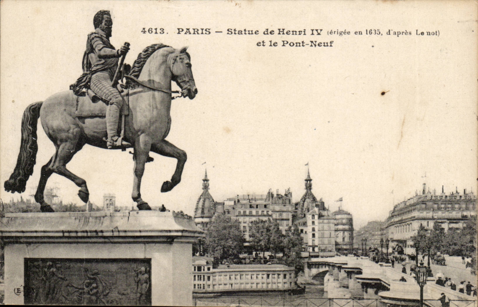 Paris - 1 - Statue de Henri IV - Le Pont Neuf CPA