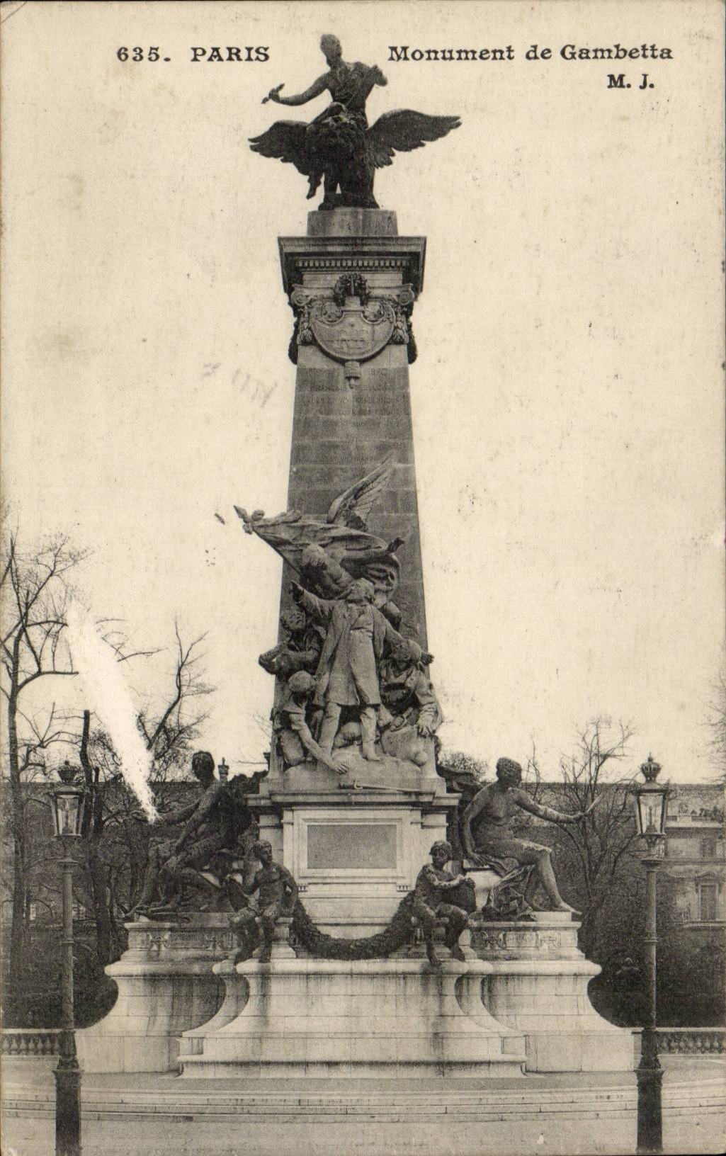 Paris - 1 - Monument de Gambetta CPA 