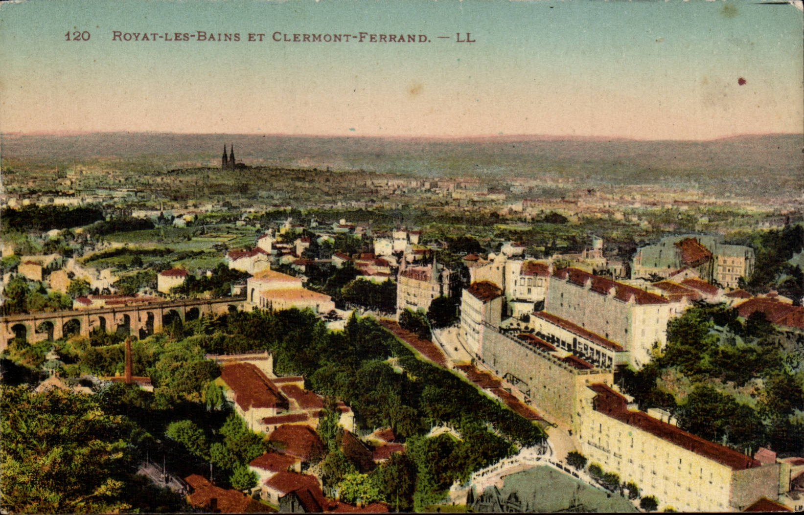 Royat les Bains and Clermont Ferrand - View CPA