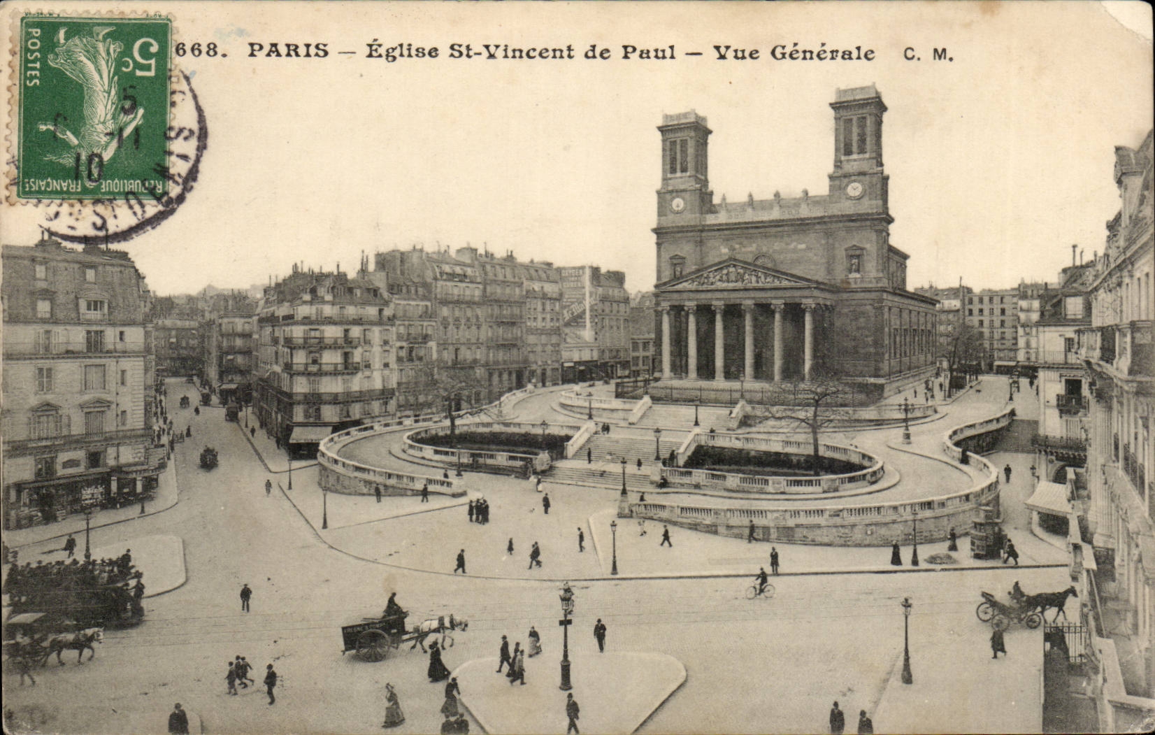 Paris - 10 - Church Saint Vincent of Paul CPA