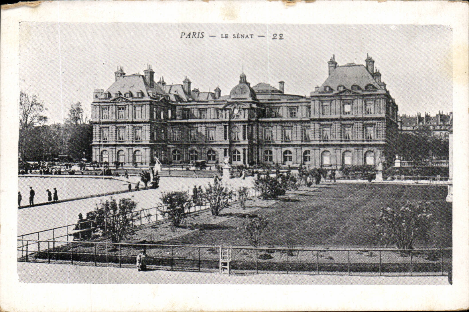 Paris - 6 - Garden of Luxembourg - the Senate - Illustration CPA