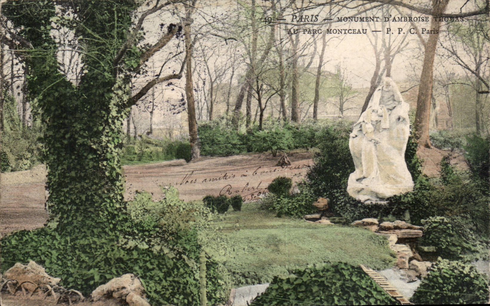 Paris - 8 - Park Heap - Statue of Ambroise CPA