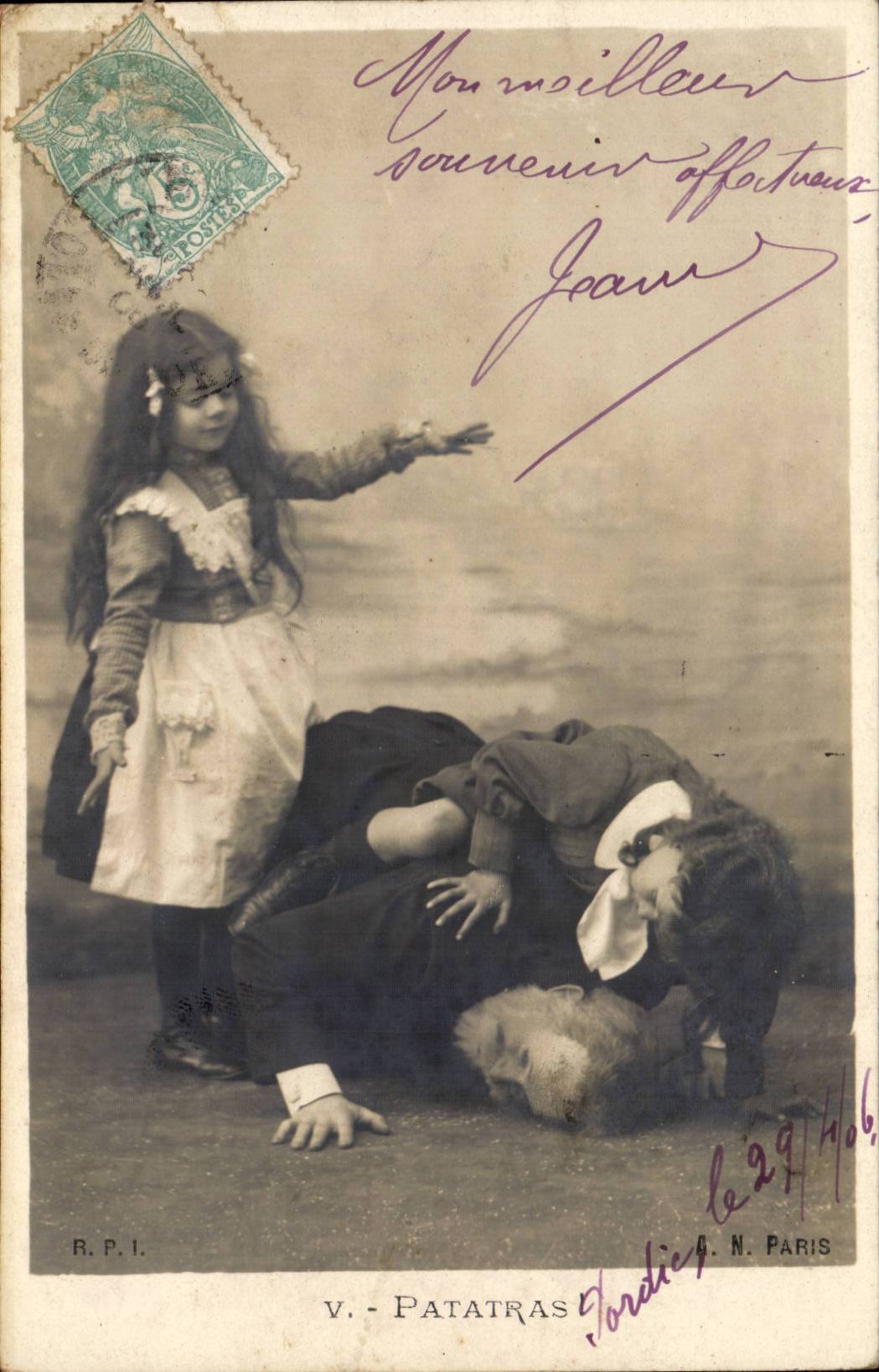 Fantasy - child - Interesting image CPA