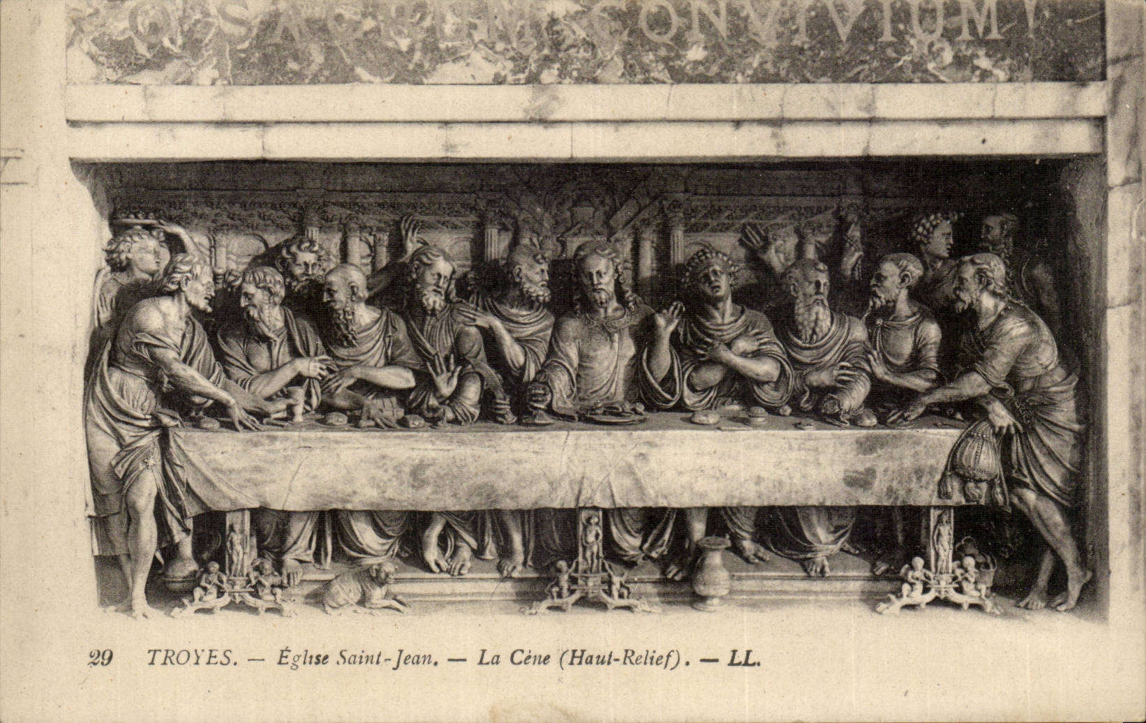 Holy Troyes CPA Church Jean CEne (high relief)