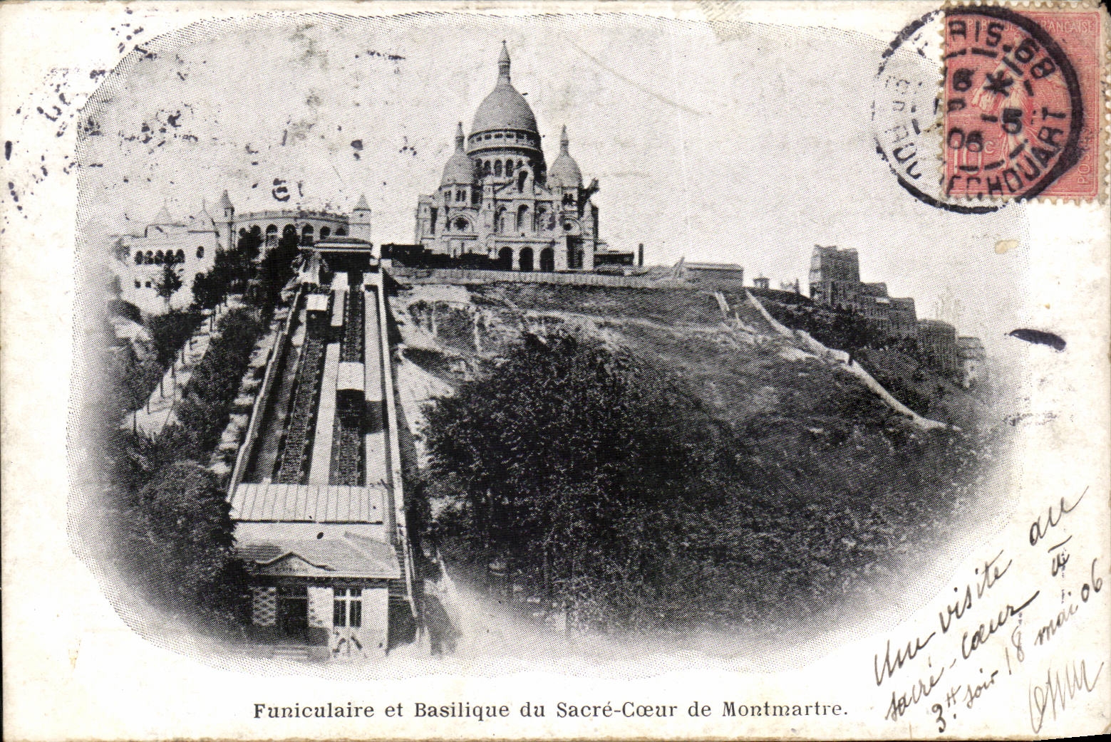 Paris CPA Funiculaire et basilique du Sacre Coeur de montmartre