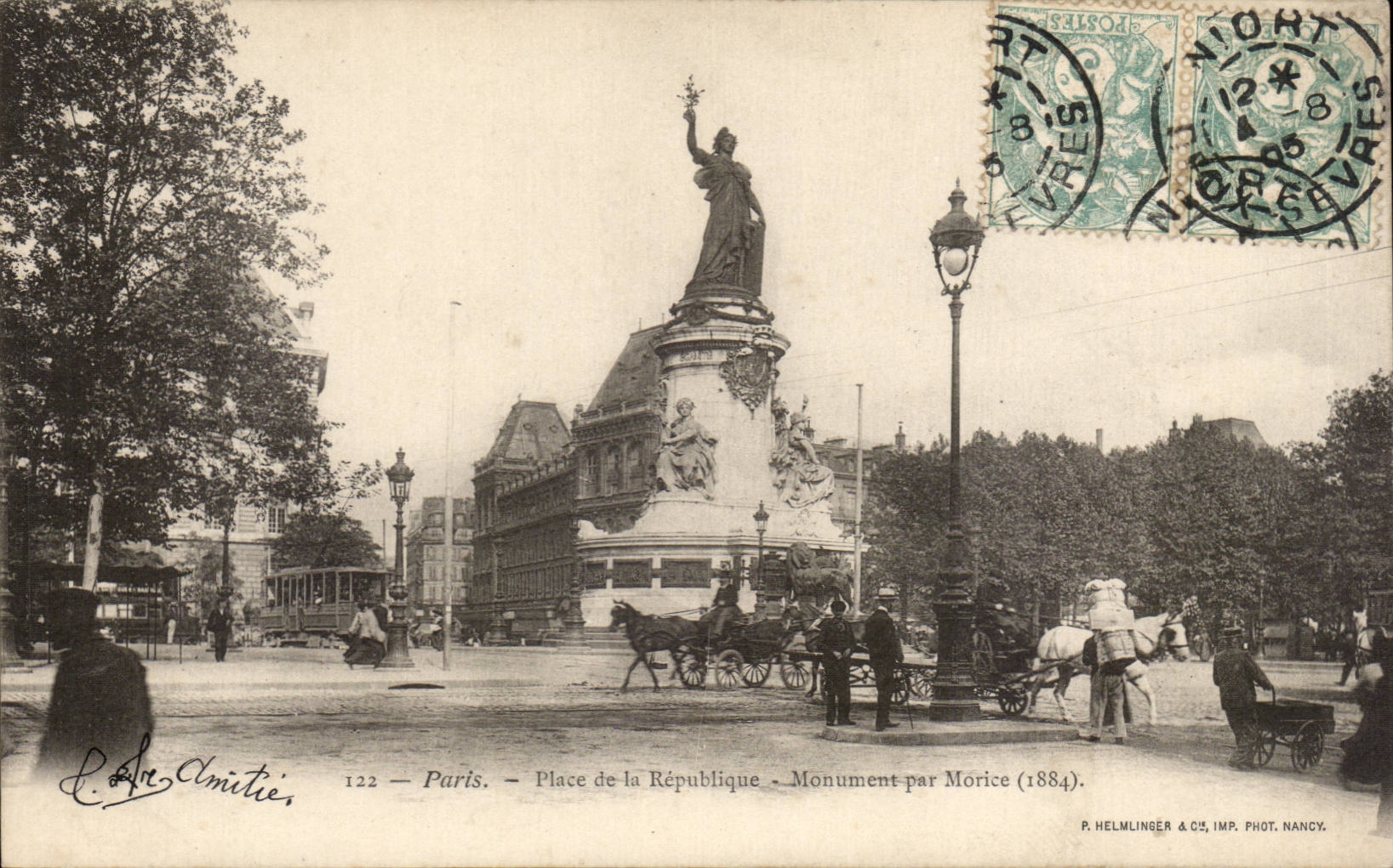 Paris - 10 - Place of the Republic - Monument by Morice - CPA