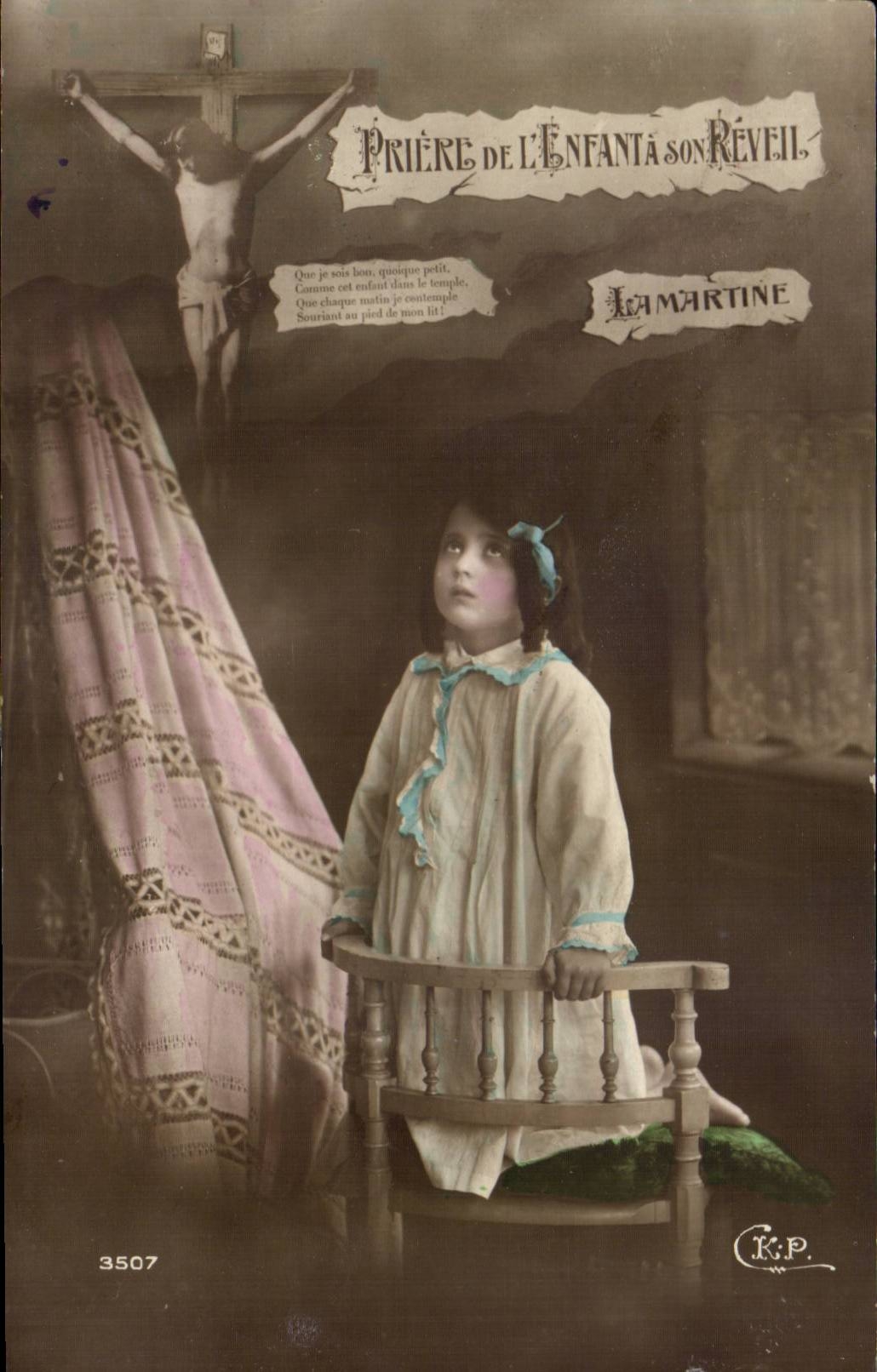 Fantasy - Child - Prayer of Childhood its Alarm clock - Lamartine - CPA