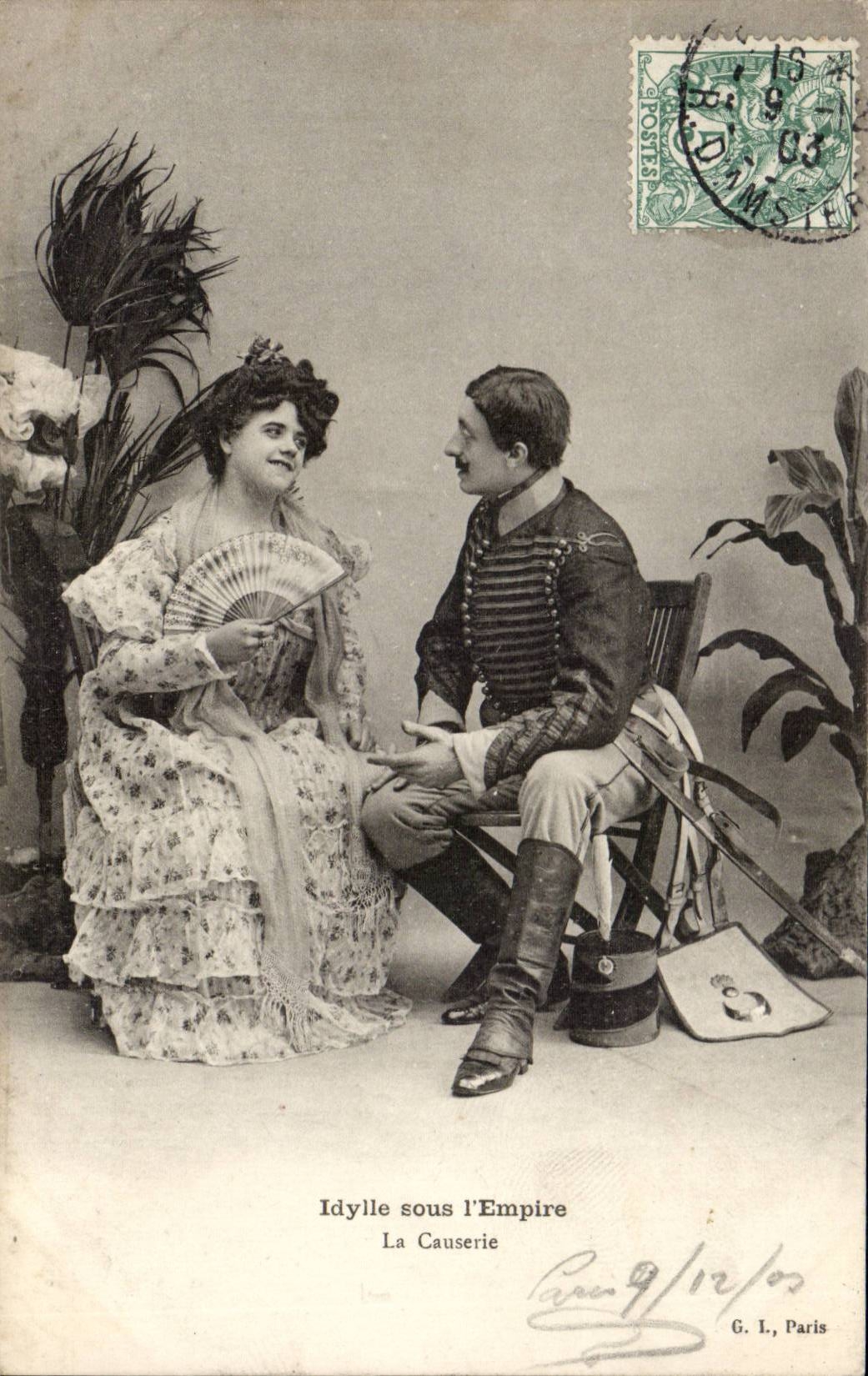 Fantaisie - Couple - militaria - uniforme - CPA