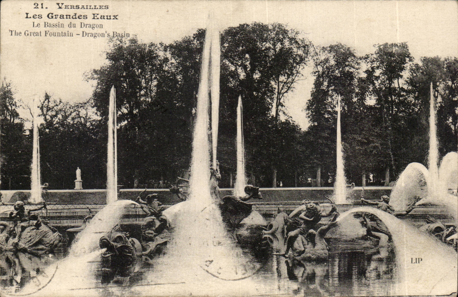 CPA Versailles large water the basin of the Dragon