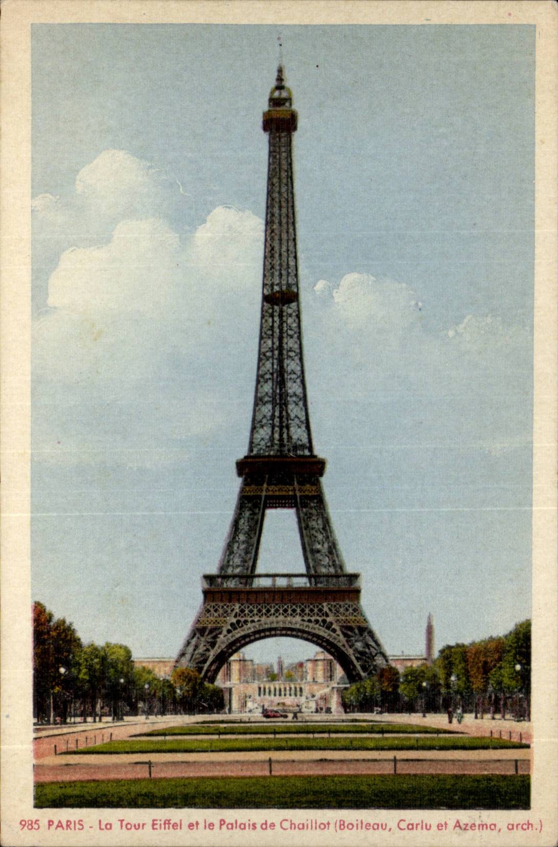 CPA Paris the Eiffel Tower and the palate of Chaillot