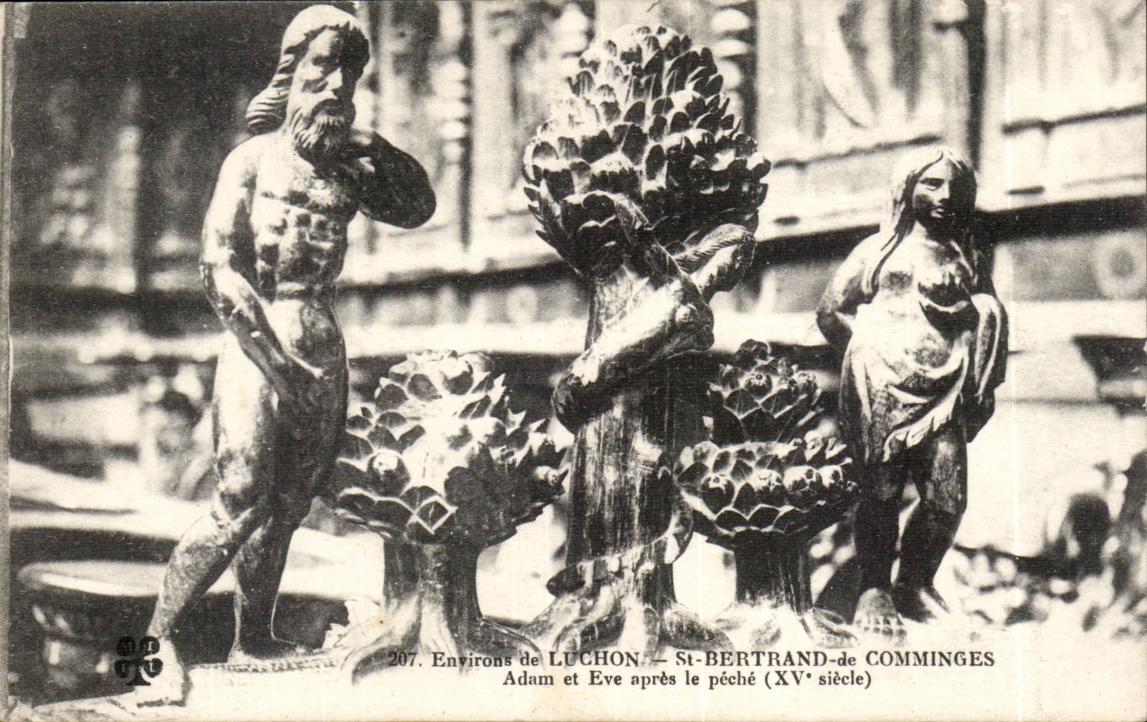 CPA Surroundings of Luchon St Bertrand de Comminges Adam and Eve after the sin