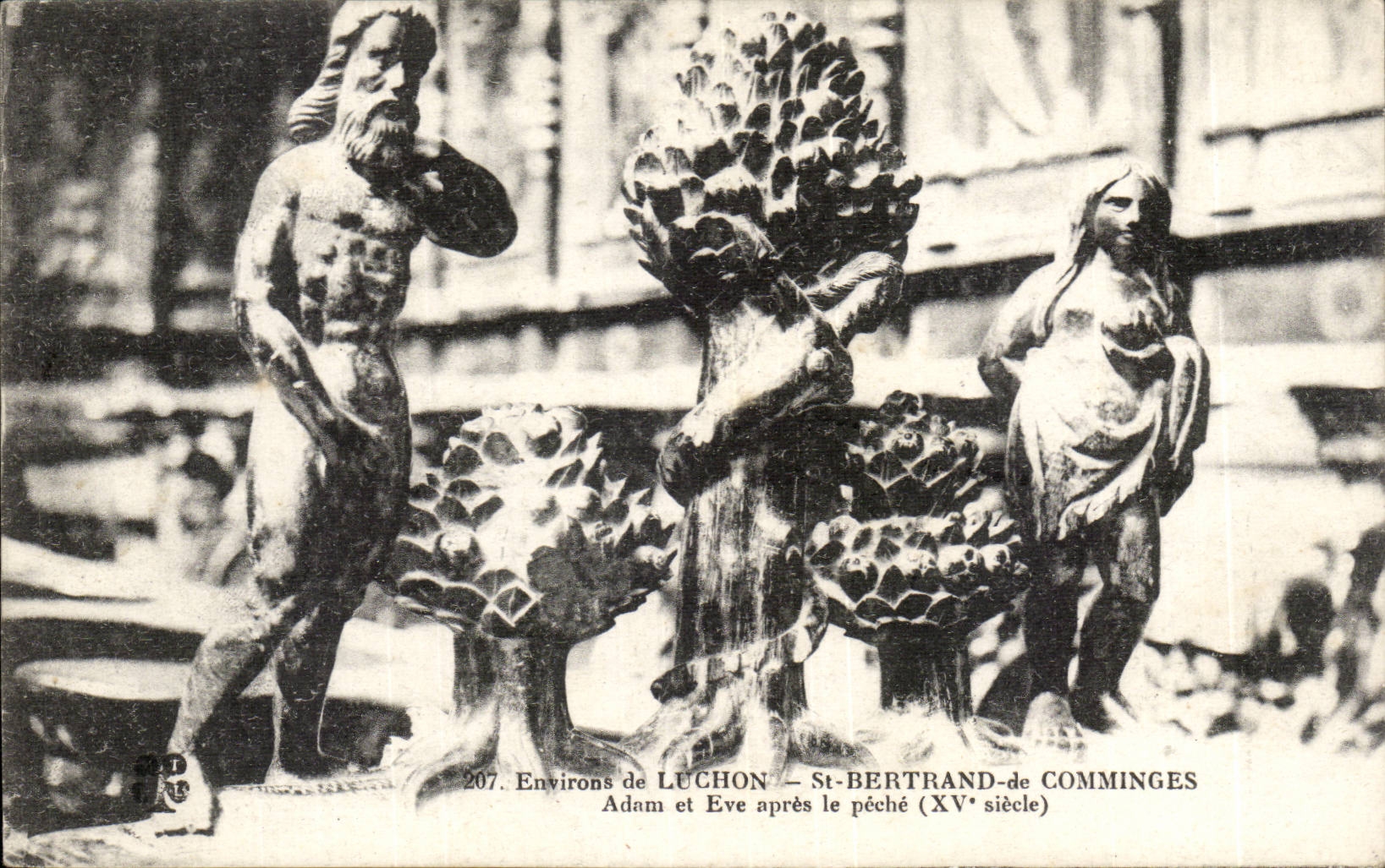 CPA Umlagerungen von Luchon St Bertrand de Comminges Adam und von Eve nach der Sunde