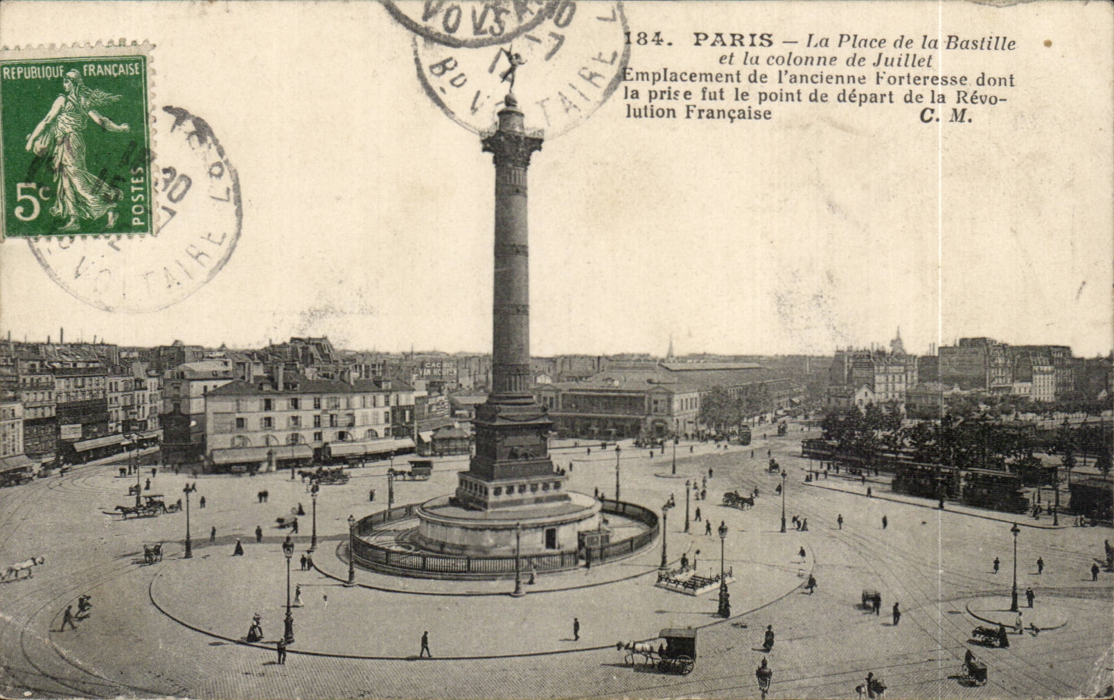 CPA Paris the place of the Bastille and the column of July